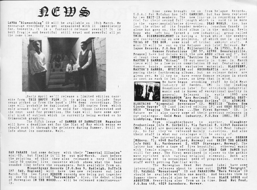 DEMONOLOGUÃ‰ â€“ Demonosound Newsletter 1/95 (Spring)