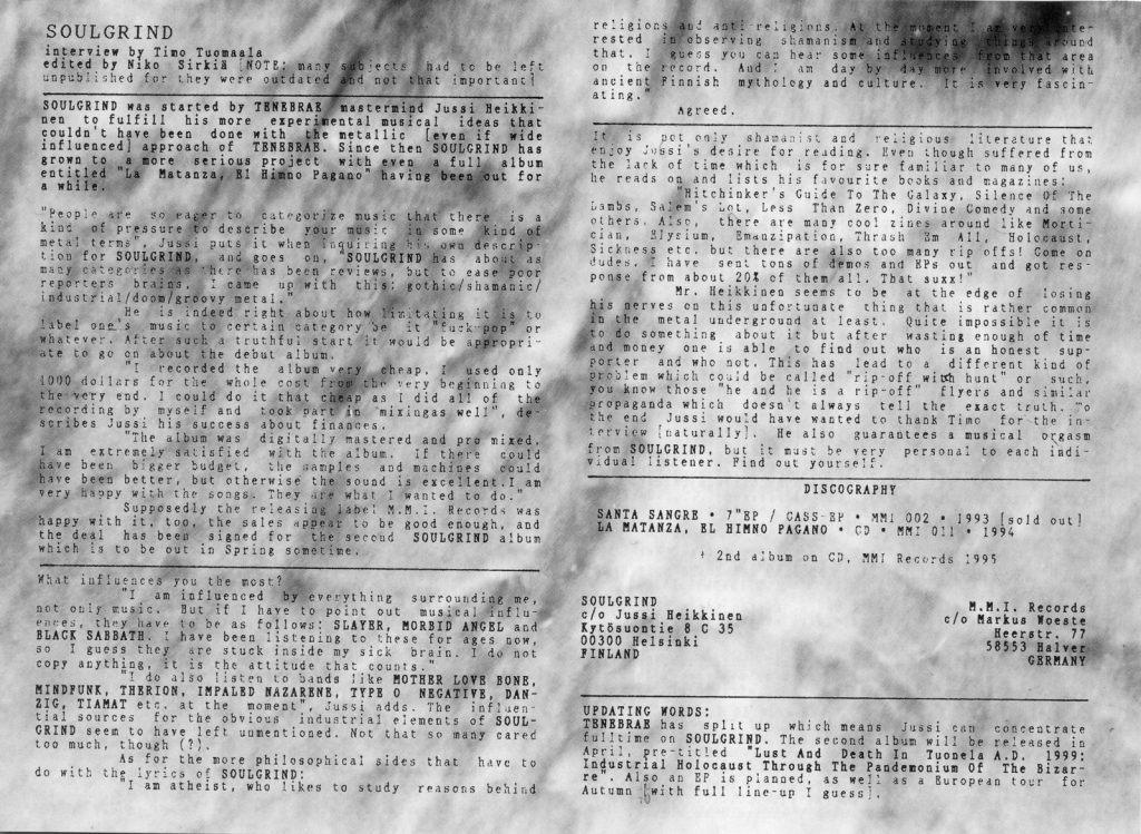 DEMONOLOGUÉ – Demonosound Newsletter 1/95 (Spring)